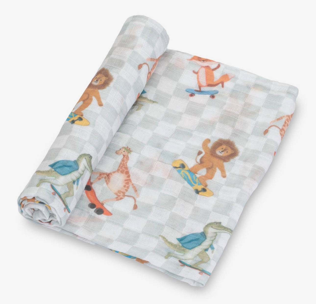 Wild Wheels Muslin Swaddle Blanket 47x47