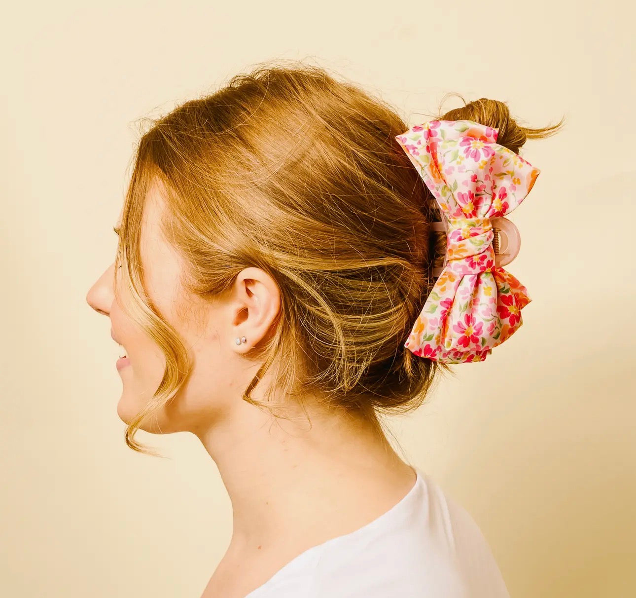 Pink Floral Hair Clip