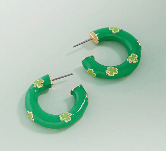 Shamrock Hoop Earrings