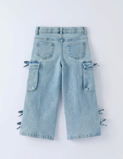 Girls Bow Denim Jeans