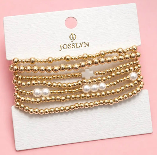 Pearl Ball Gold Bracelet Sets