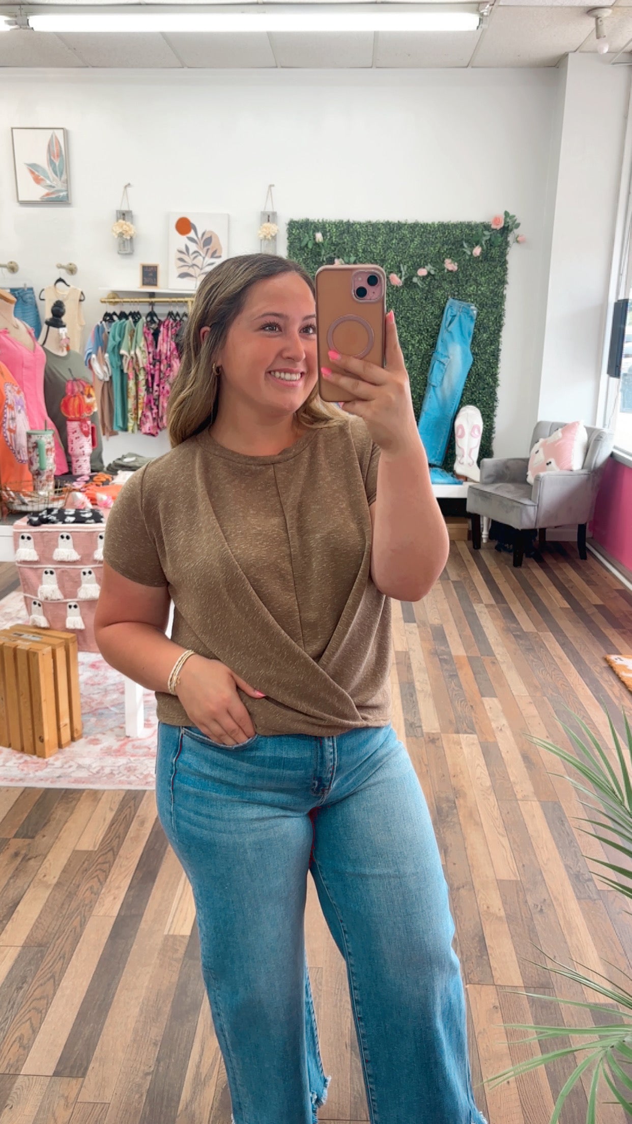 Mocha Front Twist Top
