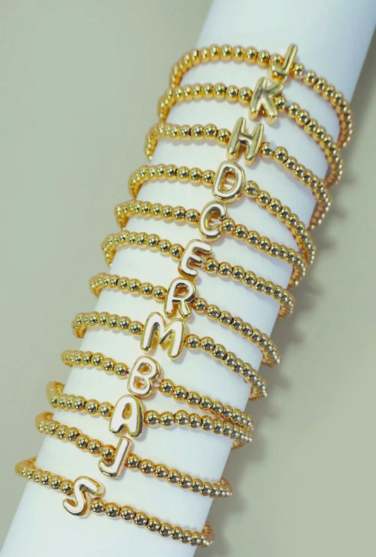 Initial Bubble Letter Bracelet