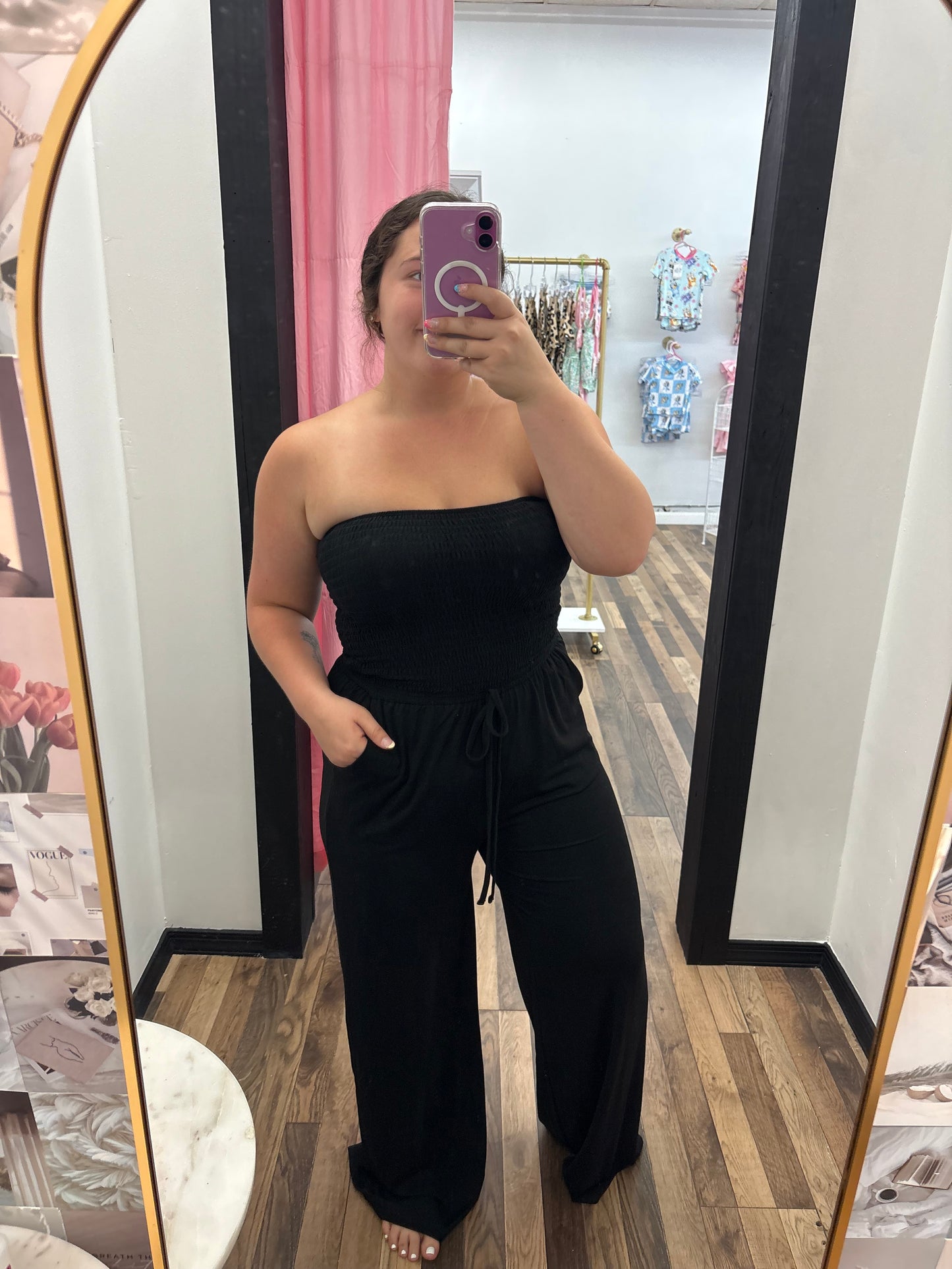 Black Tube Top Jumpsuit