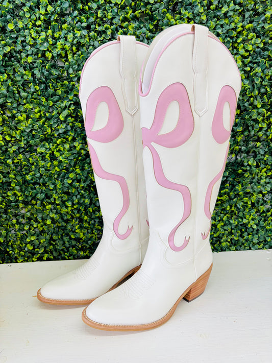 Pink Bow Boots