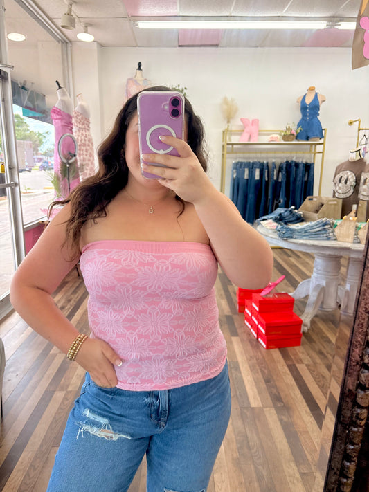 Strapless Floral Top